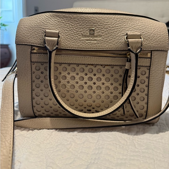 kate spade Handbags - Kate Spade Cream Pebbled Leather Satchel